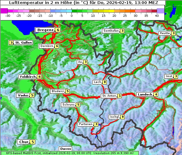 Temperatur, 19. 2. 2026