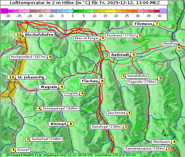 Temperatur, 12. 12. 2025