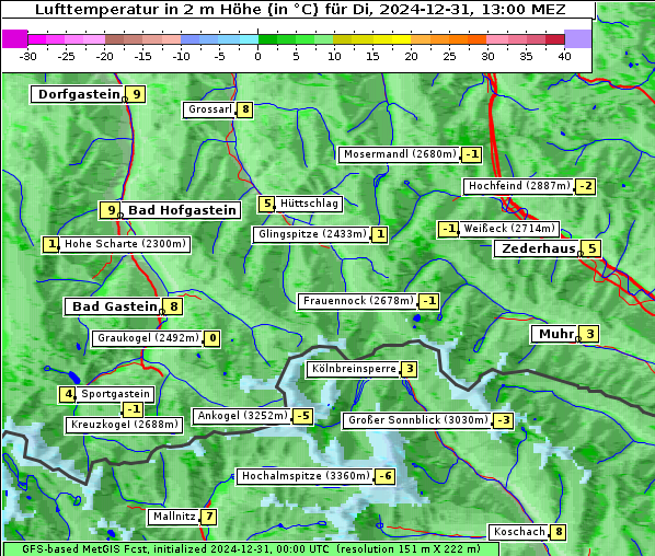 Temperatur, 31. 12. 2024