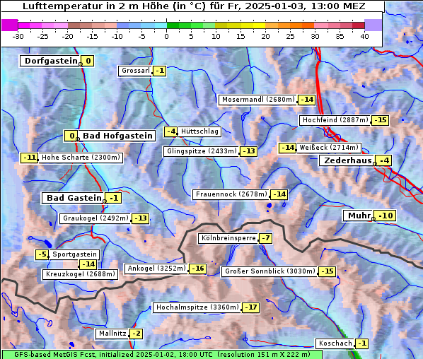 Temperatur, 3. 1. 2025