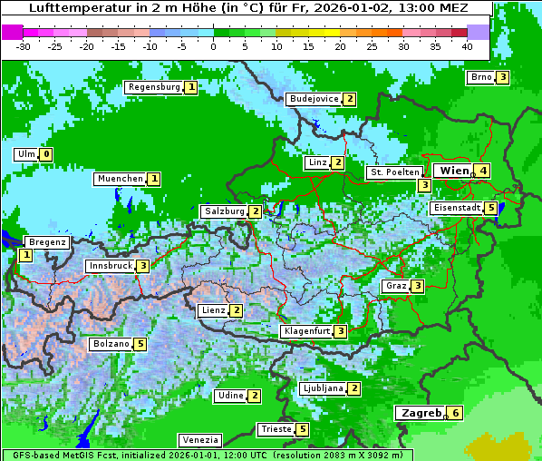Temperatur, 2. 1. 2026