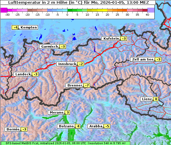 Temperatur, 5. 1. 2026