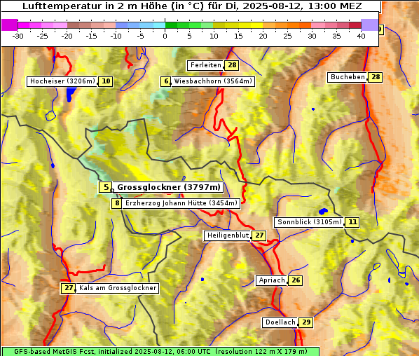 Temperatur, 12. 8. 2025