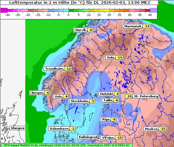 Temperatur, 3. 2. 2026