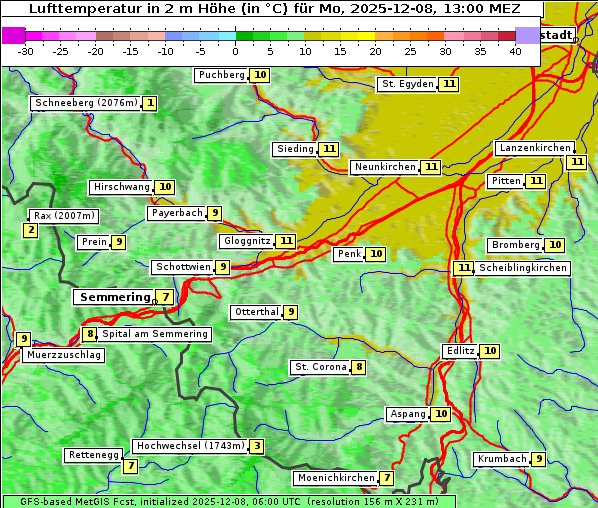 Temperatur, 8. 12. 2025