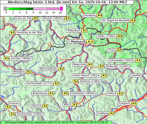 Niederschlag, 18. 10. 2025
