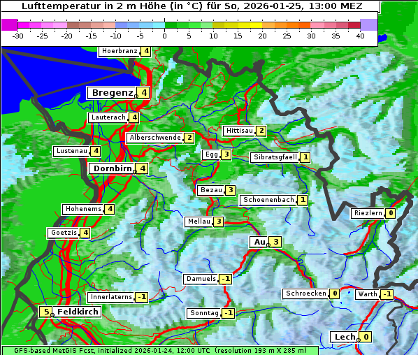 Temperatur, 25. 1. 2026