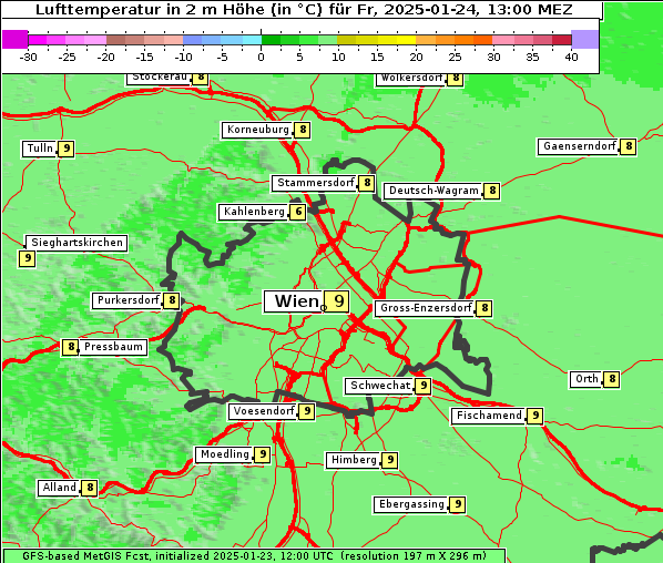 Temperatur, 24. 1. 2025