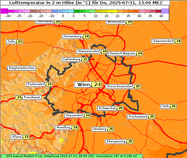 Temperatur, 31. 7. 2025