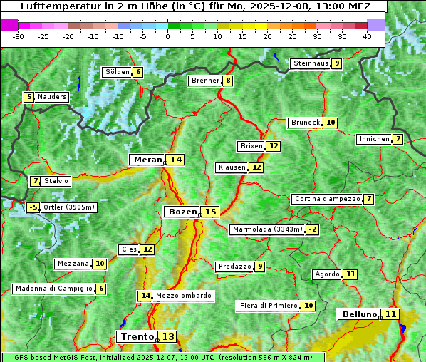 Temperatur, 8. 12. 2025