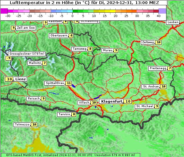 Temperatur, 31. 12. 2024