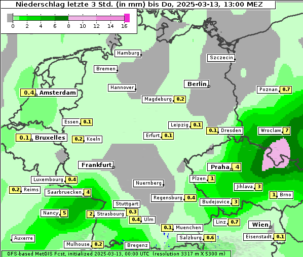 Niederschlag, 13. 3. 2025