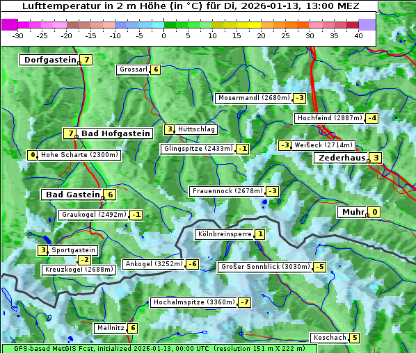 Temperatur, 13. 1. 2026