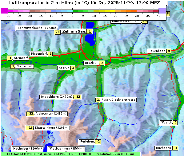 Temperatur, 20. 11. 2025