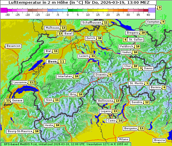 Temperatur, 19. 3. 2026