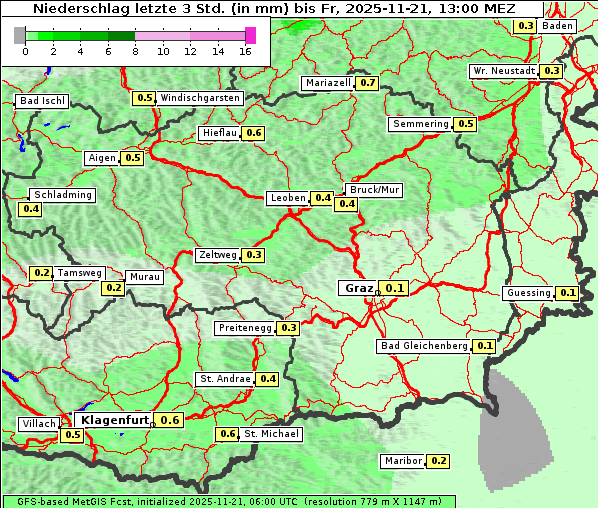 Niederschlag, 21. 11. 2025