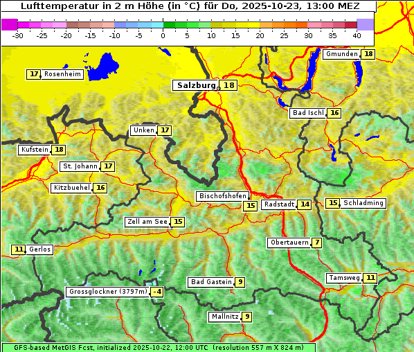 Temperatur, 23. 10. 2025