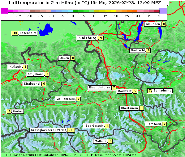 Temperatur, 23. 2. 2026