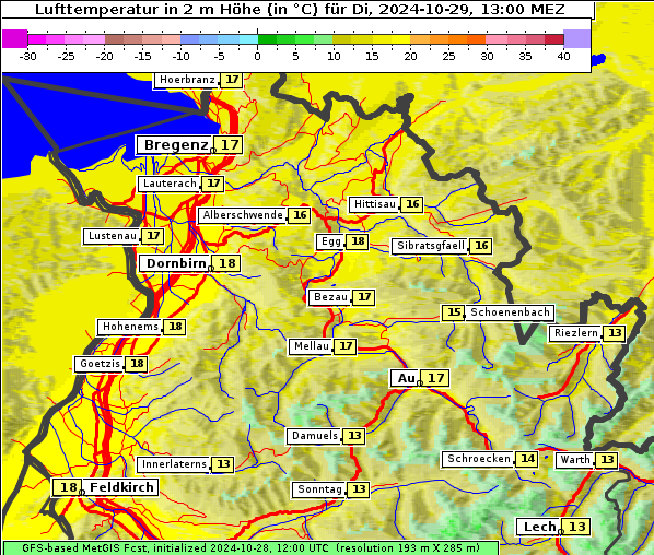 Temperatur, 29. 10. 2024