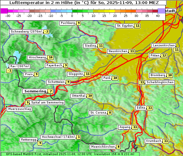 Temperatur, 9. 11. 2025
