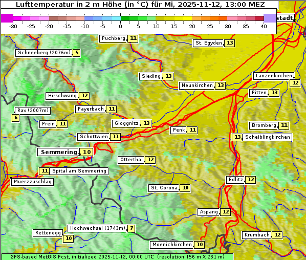 Temperatur, 12. 11. 2025