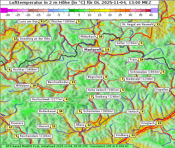 Temperatur, 4. 11. 2025