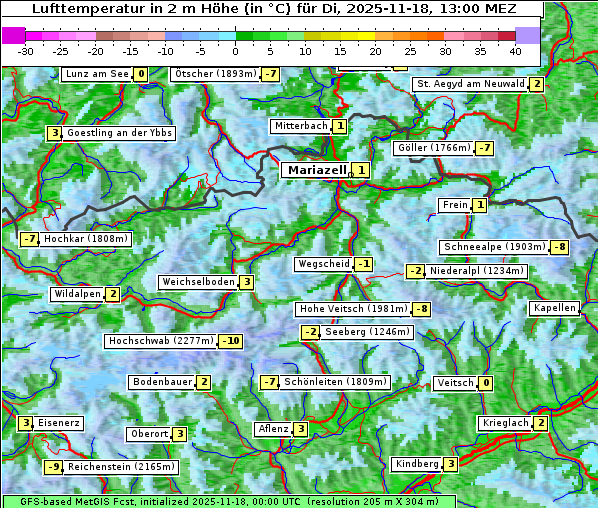 Temperatur, 18. 11. 2025