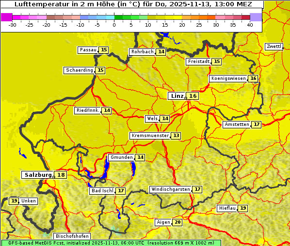 Temperatur, 13. 11. 2025