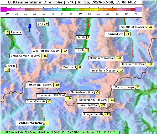 Temperatur, 8. 2. 2026