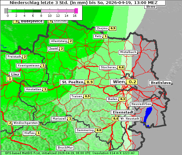 Niederschlag, 19. 4. 2026