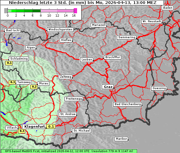 Niederschlag, 13. 4. 2026