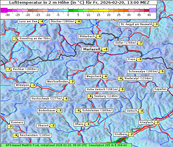Temperatur, 20. 2. 2026
