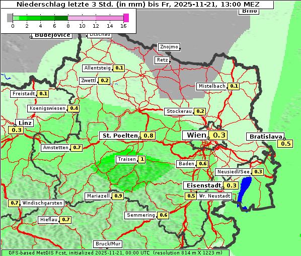 Niederschlag, 21. 11. 2025