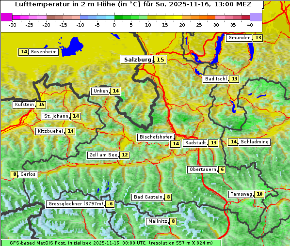 Temperatur, 16. 11. 2025