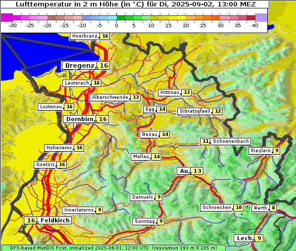 Temperatur, 2. 9. 2025