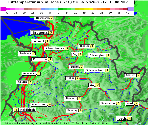 Temperatur, 17. 1. 2026