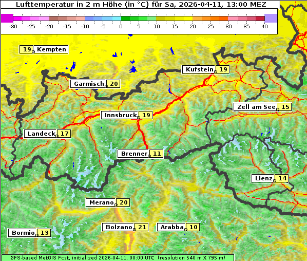 Temperatur, 11. 4. 2026