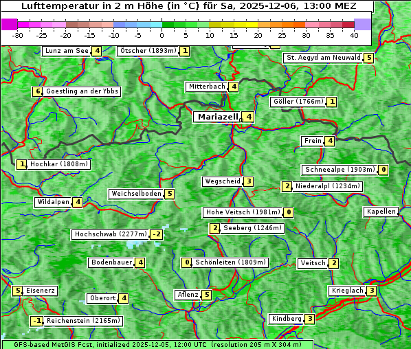 Temperatur, 6. 12. 2025