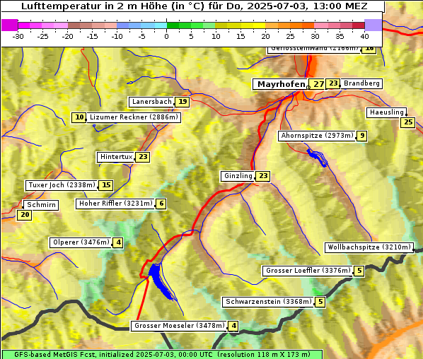 Temperatur, 3. 7. 2025