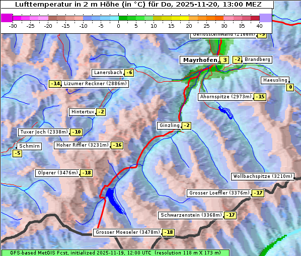 Temperatur, 20. 11. 2025