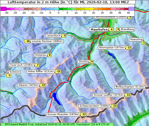 Temperatur, 18. 2. 2026