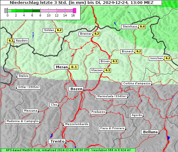 Niederschlag, 24. 12. 2024