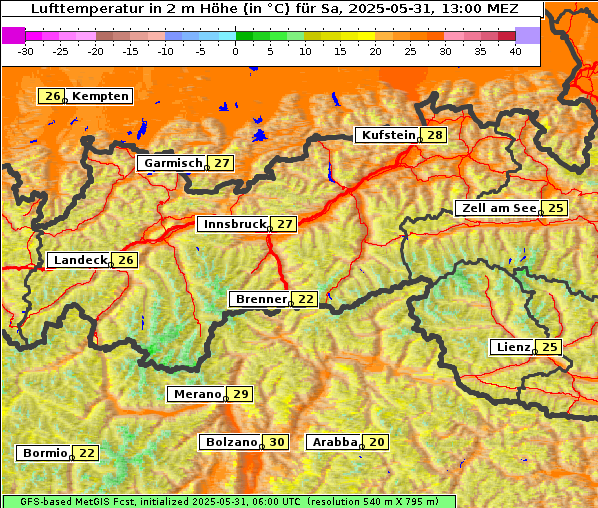Temperatur, 31. 5. 2025