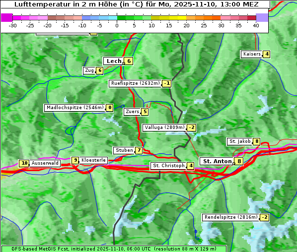 Temperatur, 10. 11. 2025