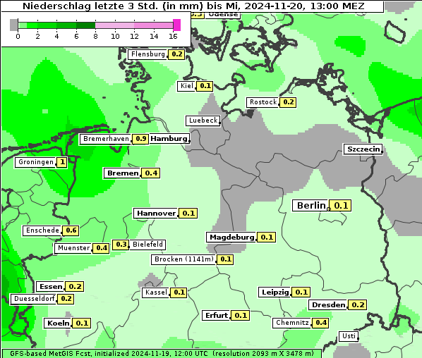 Niederschlag, 20. 11. 2024