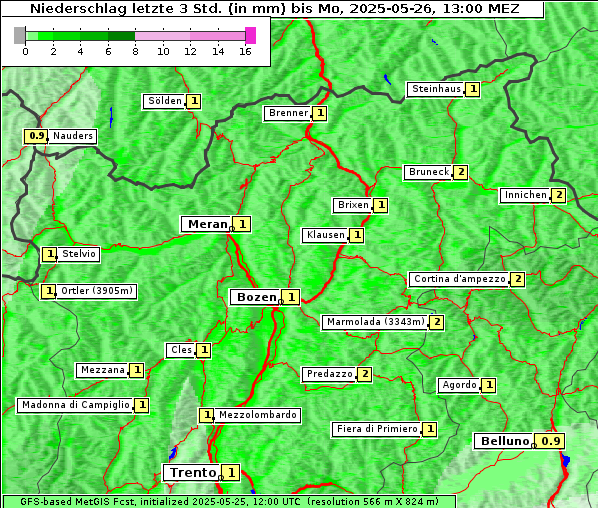 Niederschlag, 26. 5. 2025