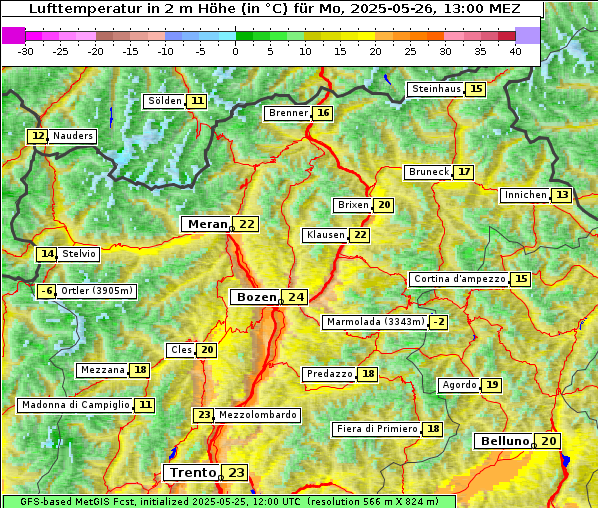 Temperatur, 26. 5. 2025