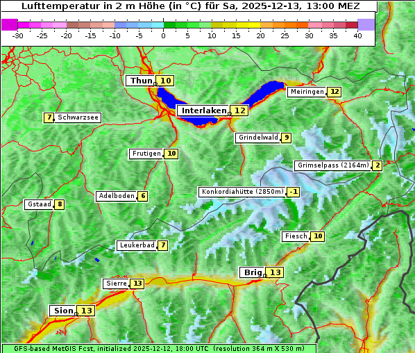 Temperatur, 13. 12. 2025