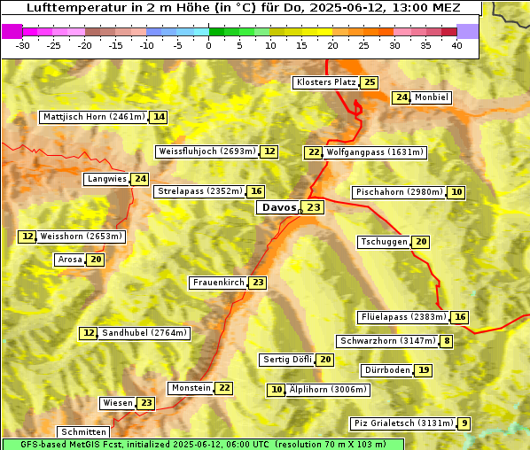 Temperatur, 12. 6. 2025