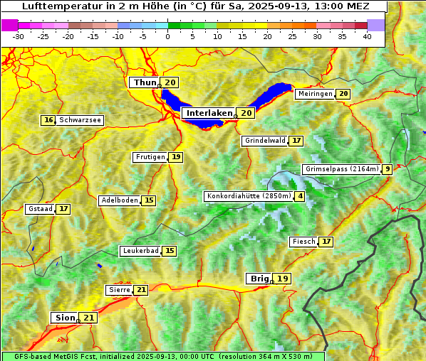 Temperatur, 13. 9. 2025